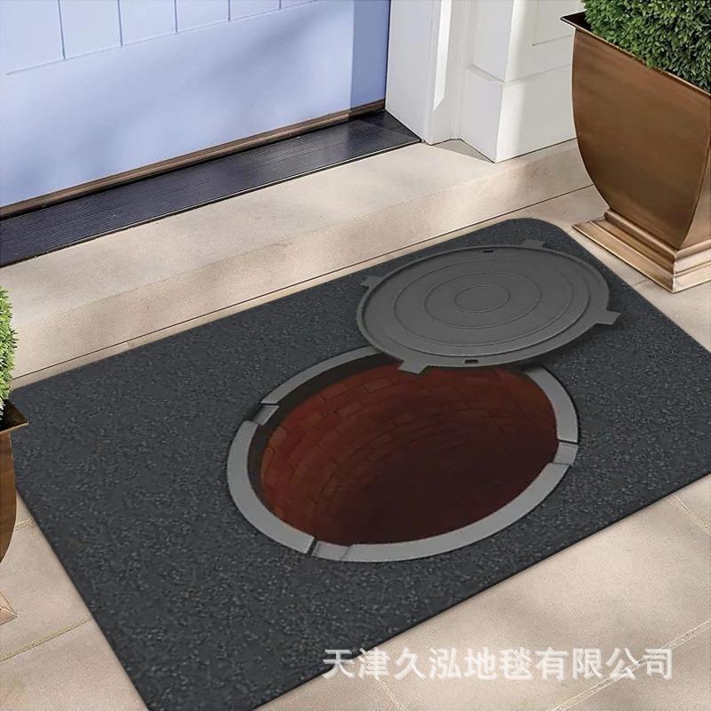 

3D Напольный коврик Ретро Входной коврик для прихожей с принтом Входной коврик для ног Легкий в уходе Противоскользящий 60 * 90cm