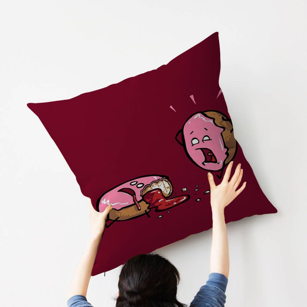 Funny Food Fancy Cushion Cover Car Throw Pillow Case For Sofa Car Christmas Gift 40x40cm 45x45cm