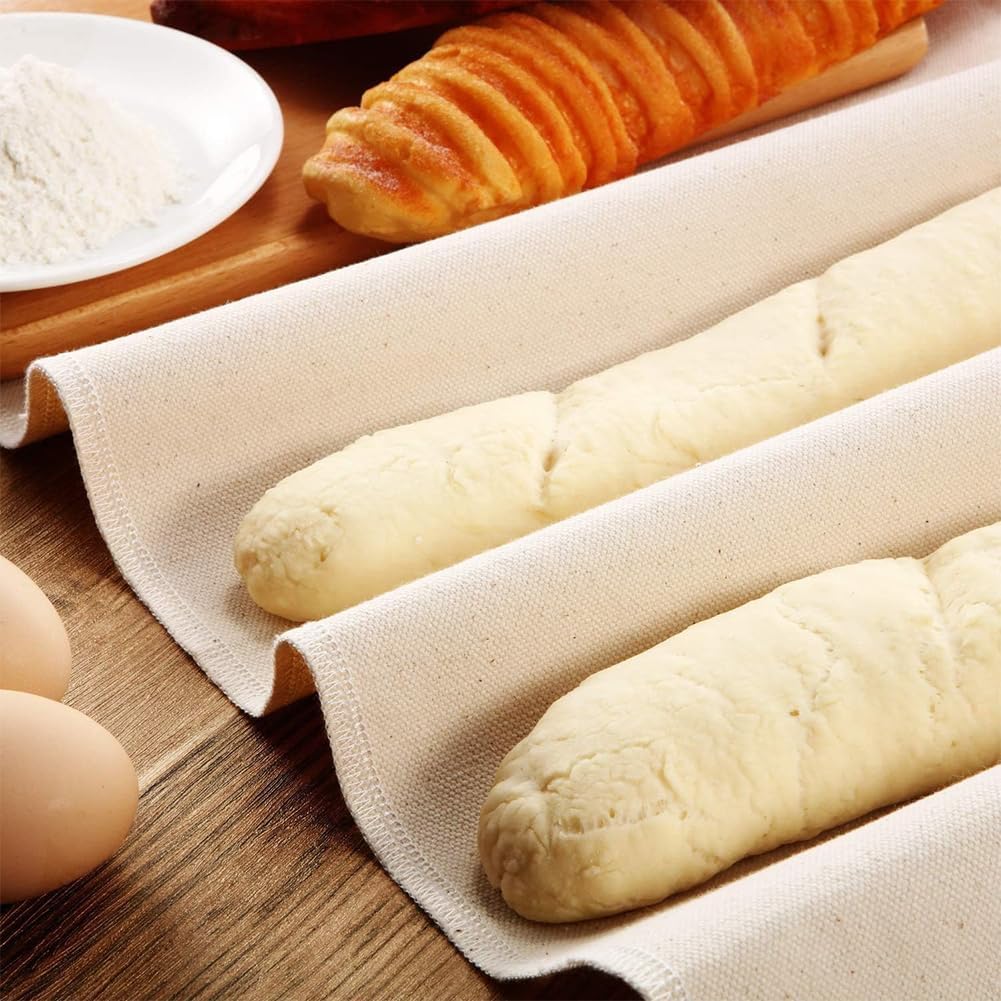 Linen Proofing Cloth: 75x45 cm Natural Bread Baking Towel Set of 2 - Flour Sack Dough Resting Cloth for Artisan Baking Enthusiasts