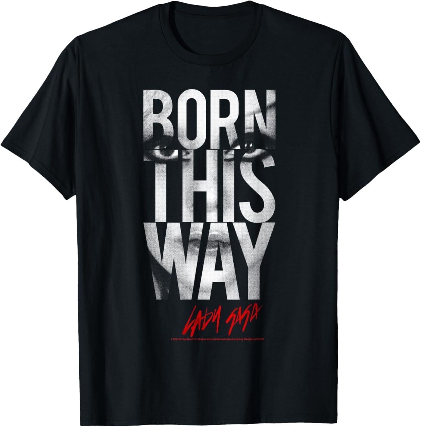 Lady Gaga Born This Way Text Music by Rock Off T-Shirt XL