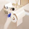 Wall Mounted Toilet Paper Holder Toilet Roll Holder with Garbage Bag Compartment Open Shelf Splash-Proof Multifunctional Toilet Paper Dispenser for