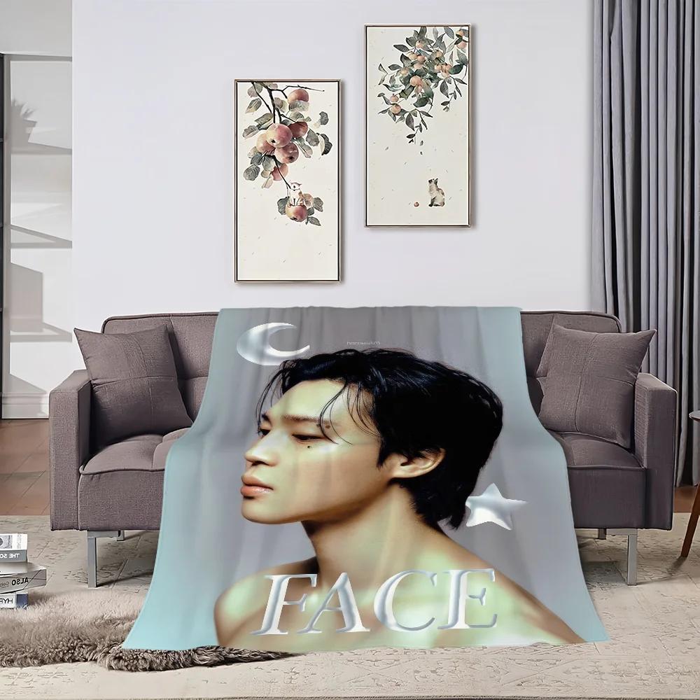 Blanket Flannel singer warm comfort soft plush blanket for J-Jimin sofa idol living room Kpop office bedroom travel gift