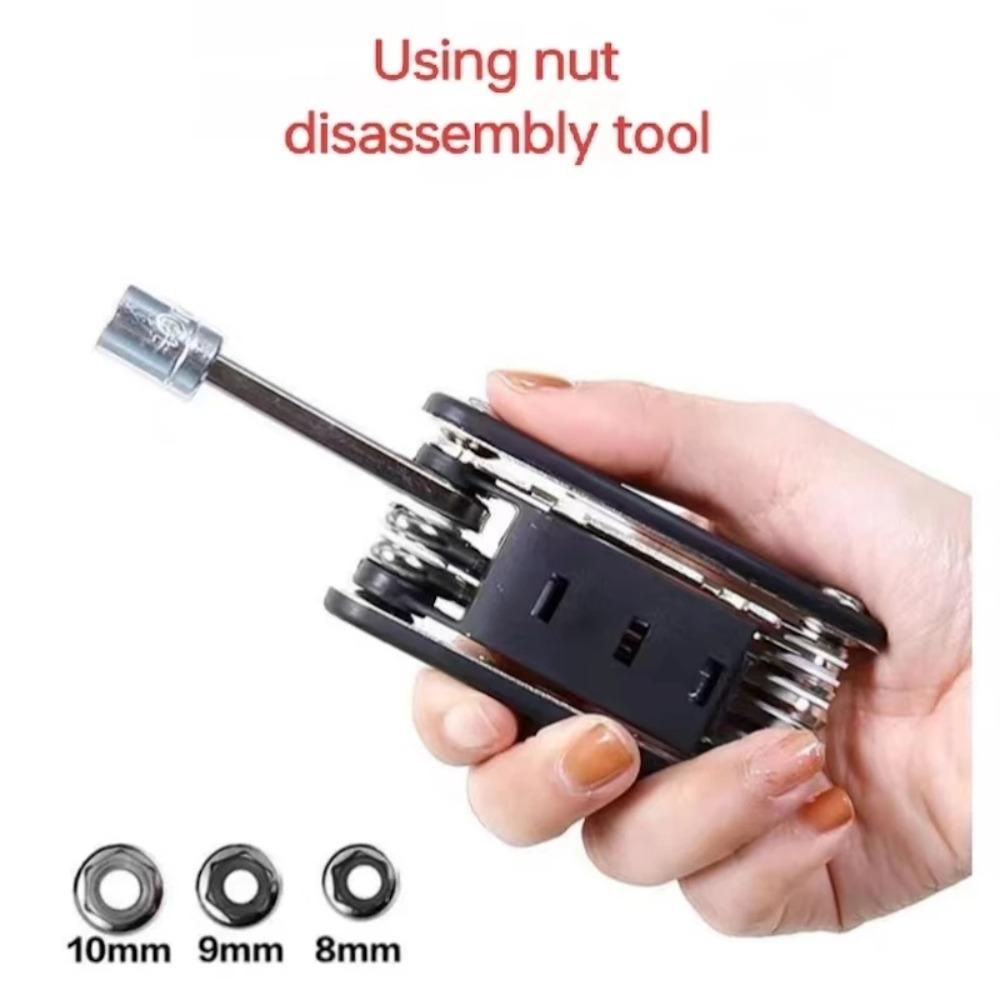 Professional 16 In 1 Multifunction Bicycle Repair Tool Kit Portable Folding Mountain Road Bike Maintenance Emergency Tools