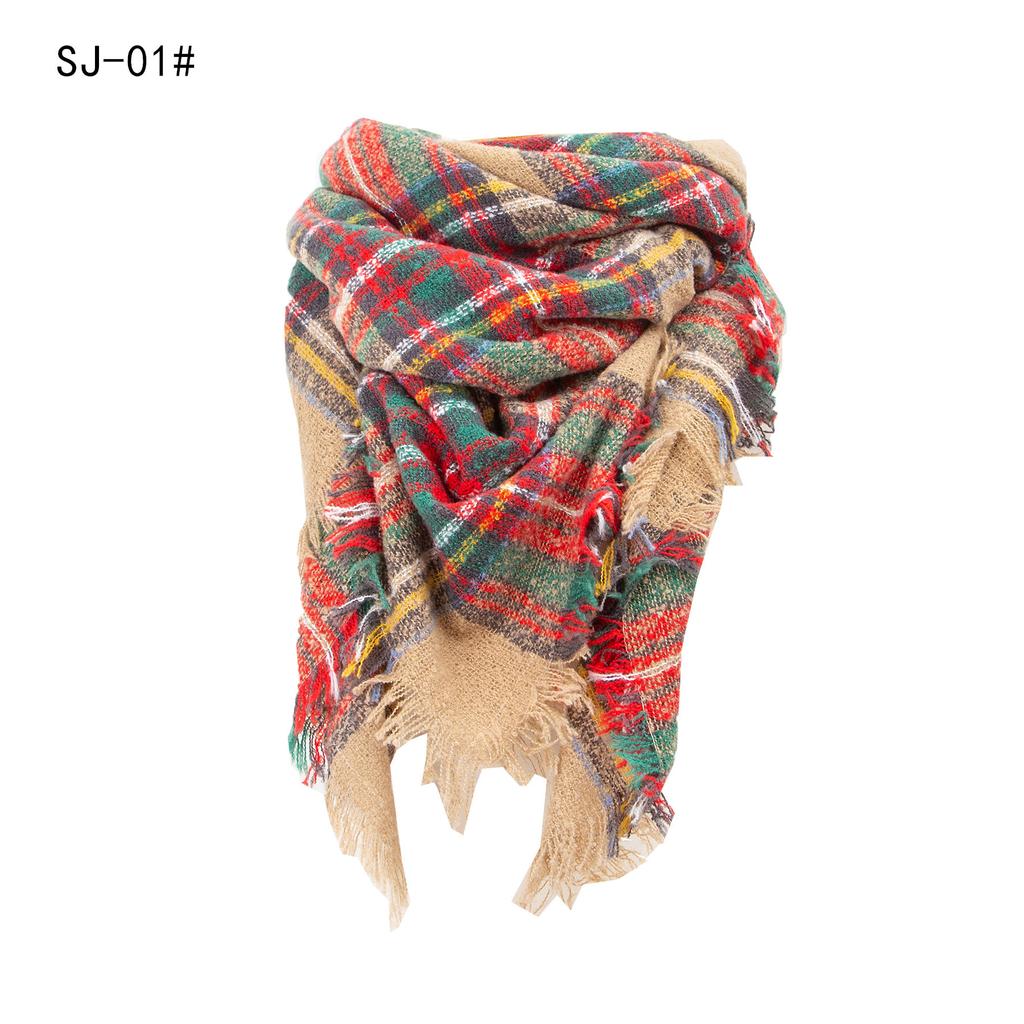 Designe Brand Knitted Spring Winter Women Scarf Plaid Warm Cashmere Scarves Shawls Luxury Neck Bandana Female Pashmina Wrap