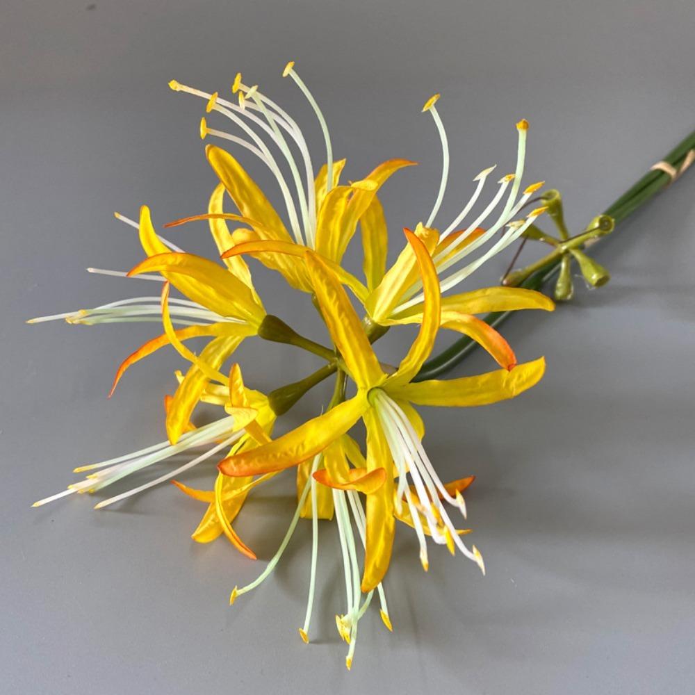 Silk Material Artificial Higanbana Flower 60cm Length Handmade Craft Plastic Silk Flower Plastic Fake Flower Home Decoration