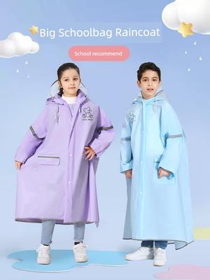 Kinder Regenmantel Baby Junge Baby Mädchen für Schüler zum Schulbesuch Lang Ganzkörper Wasserdicht Kinder Outdoor mit Schultasche