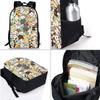 Cute Dachshund Print Cat Three Piece Backpacks Set for Boy and Girls Best Gifts 2D Flat Cartoon School Bag for Children