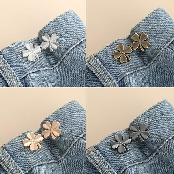 4Sets Pant Waist Tightener Detachable Adjustable Jean Button Waist Buckle Set No Sewing Waistband Tightener for Pants Women
