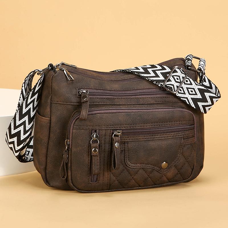 Women's Bag Large Capacity Shoulder Bag Multi-Layer Pocket Crossbody Bag Mother Bag