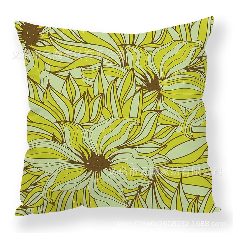 Art Flower Pillow Creative Car Sofa Cushion Digital Print Pillow Cover
