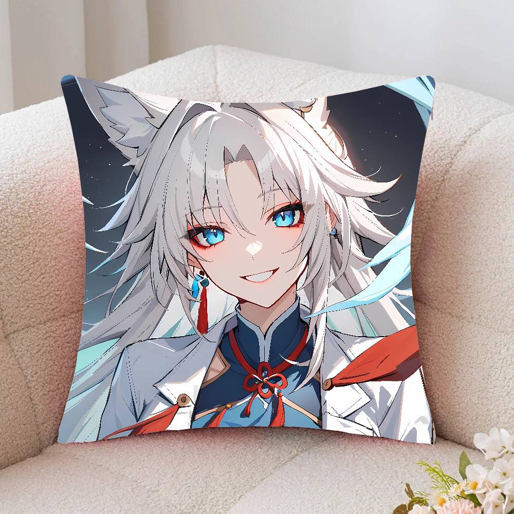 Feixiao Anime Game Honkai Star Rail Pillow Case Fashion Square Pillowcase Bedroom Sofa Room Ins Decoration Leisure