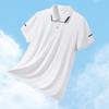 Ice Silk Men's Short Sleeved T-shirt Thin T-shirt Casual Large Solid Color Breathable Quick Drying Polo Shirt Men's Wear