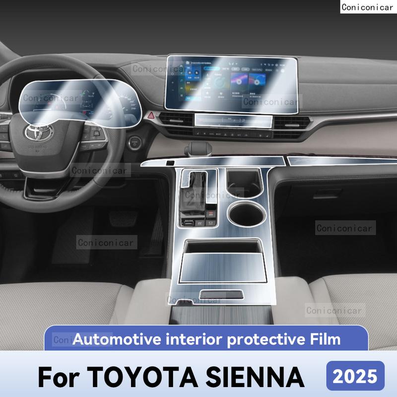 Für TOYOTA SIENNA 2025 Auto-Innenraumschutz Kratzfestes TPU-Folie Instrumenten-Mittelkonsolen-Navigationszubehör