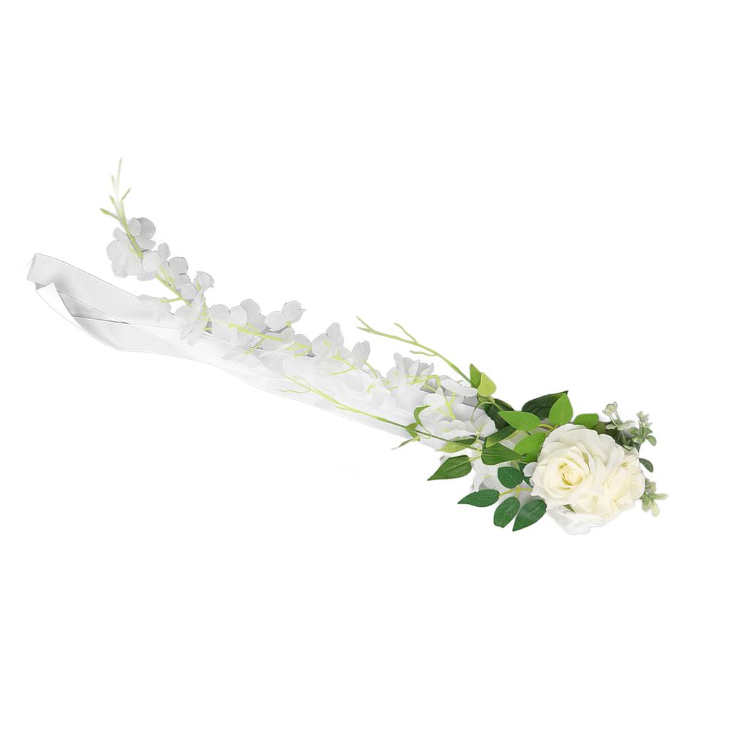 Kwiat na oparcie krzesła ślubnego Sztuczny Realistyczny Pełny Kształt Bogate Warstwy Elegancka Róża Przyjęcie Weselne