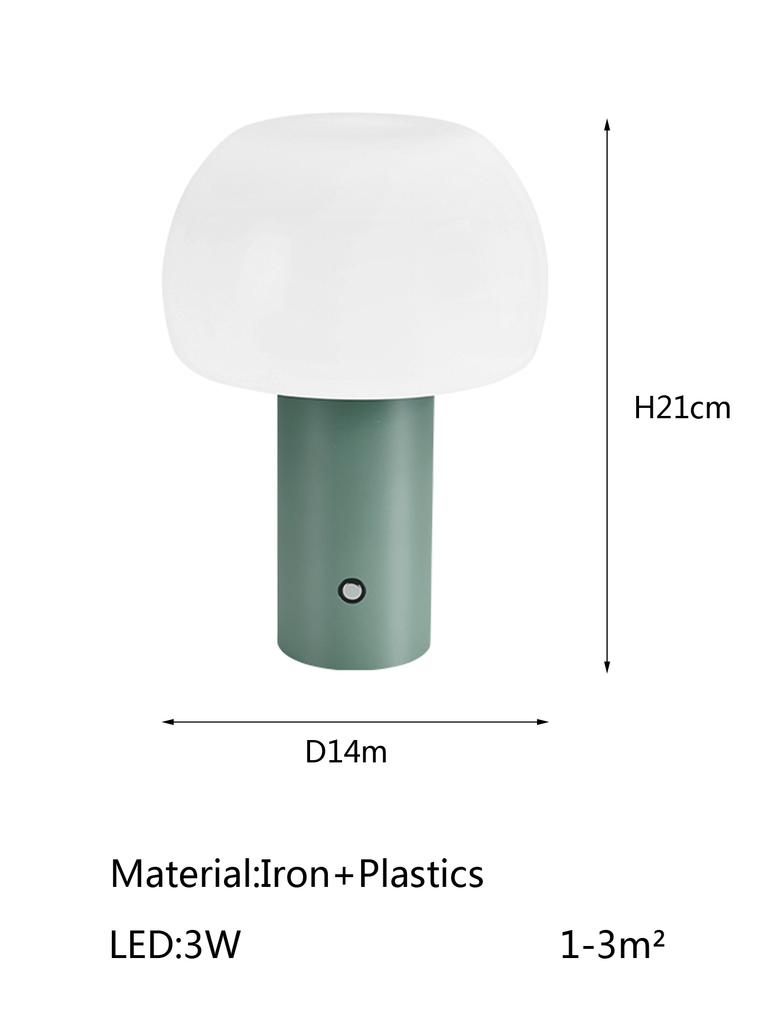 New Mushroom Lamp LED Charging Table Lamp 3-colors Dimming Desk Lamp Mushroom Night Light for Bar Restaurant Bedroom Decoration