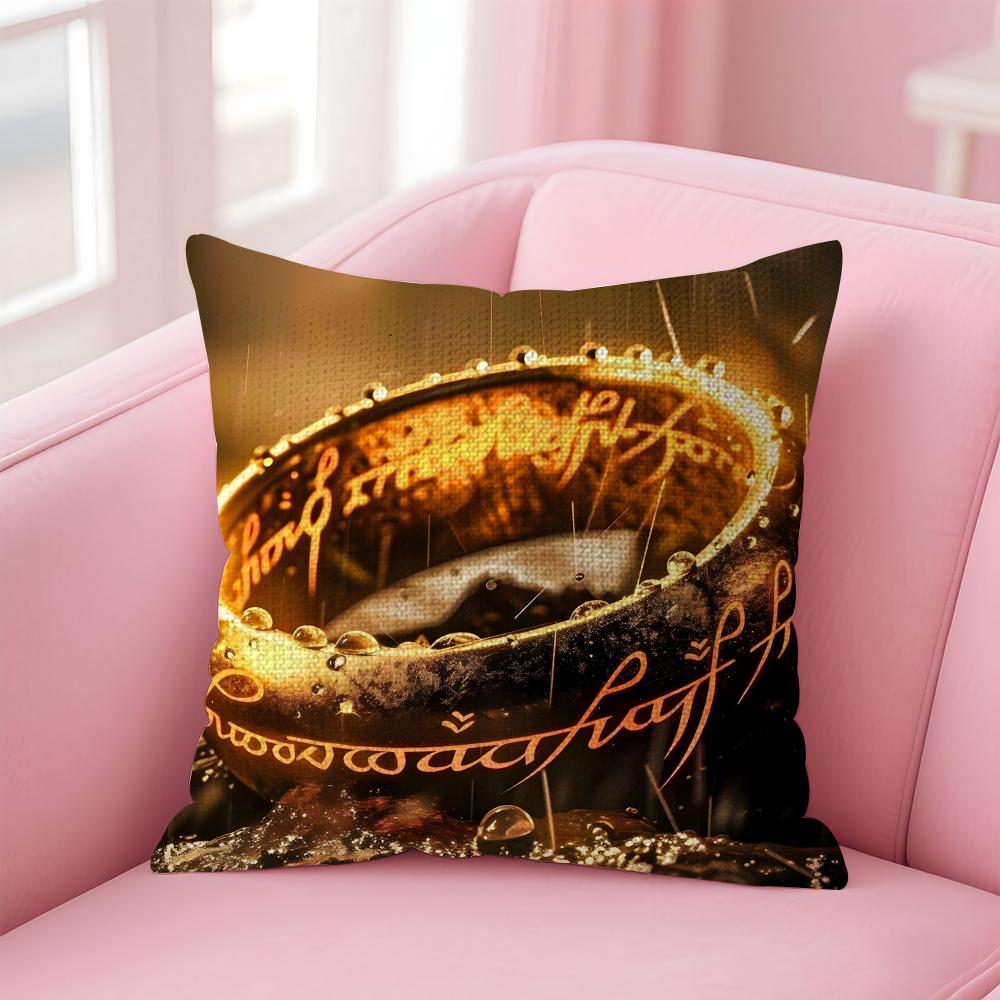 Movie L-Lord Of R-Rings Cushion Cover Natural Linen Pillow Case Double-Sided Print Decorative Sofa Pillowcase Home Decor Gift