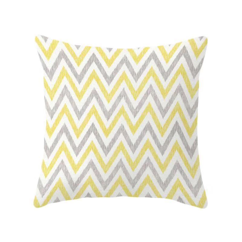 Yellow Geometric Theme Throw Pillow Covers With Digital Printing Of Short Plush Fabric Car-Shaped Sofa Cushion Office Home Decor