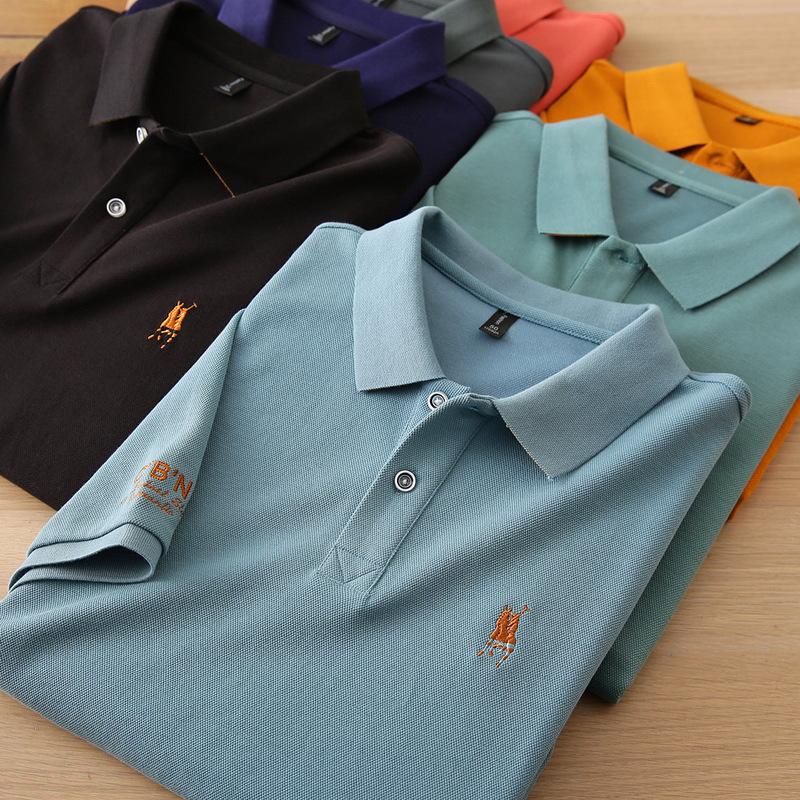 Ανδρικό Πικέ Βαμβακερό Πλεκτό Πόλο, Κοντομάνικο με Κεντητό γιακά που ανασηκώνεται, Casual Καλοκαιρινό T-Shirt (T2305)