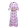 Kaslead New Women clothes Western Style Fashion With Belt Print Midi Dress 3076673
