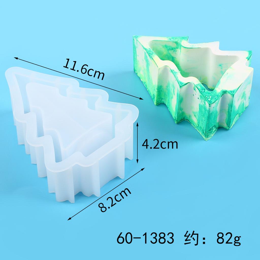 Xmas Ornaments Candlestick Silicone Mold DIY Handmade Christmas Tree Plaster Concrete Resin Candle Holder Craft Molds Home Decor