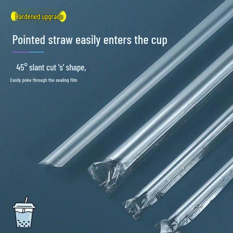 Homeglen Transparente Einweg Jumbo Plastikstrohhalme
