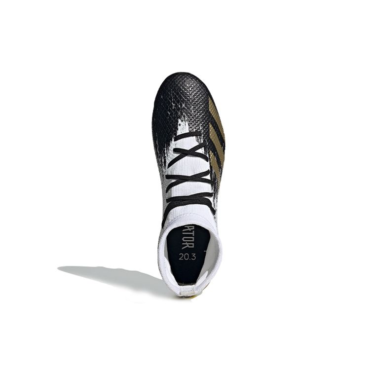 adidas Predator 20.3 Punta Tonda Allacciatura MG (Borchie corte in gomma) Scarpe da Calcio Antiscivolo Uomo scarpe da calcio Bianco Nero Oro FW9188