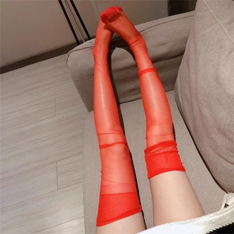 5D Fußform Oberschenkelhohe Strümpfe Nylon Nicht-Elastisch Transparent Damenstrümpfe Ultra Dünn Über Knie Lange Strümpfe Für Strumpfhalter