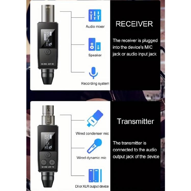 Convenient Wireless Microphone System Converter Built in 1000MAh Battery
