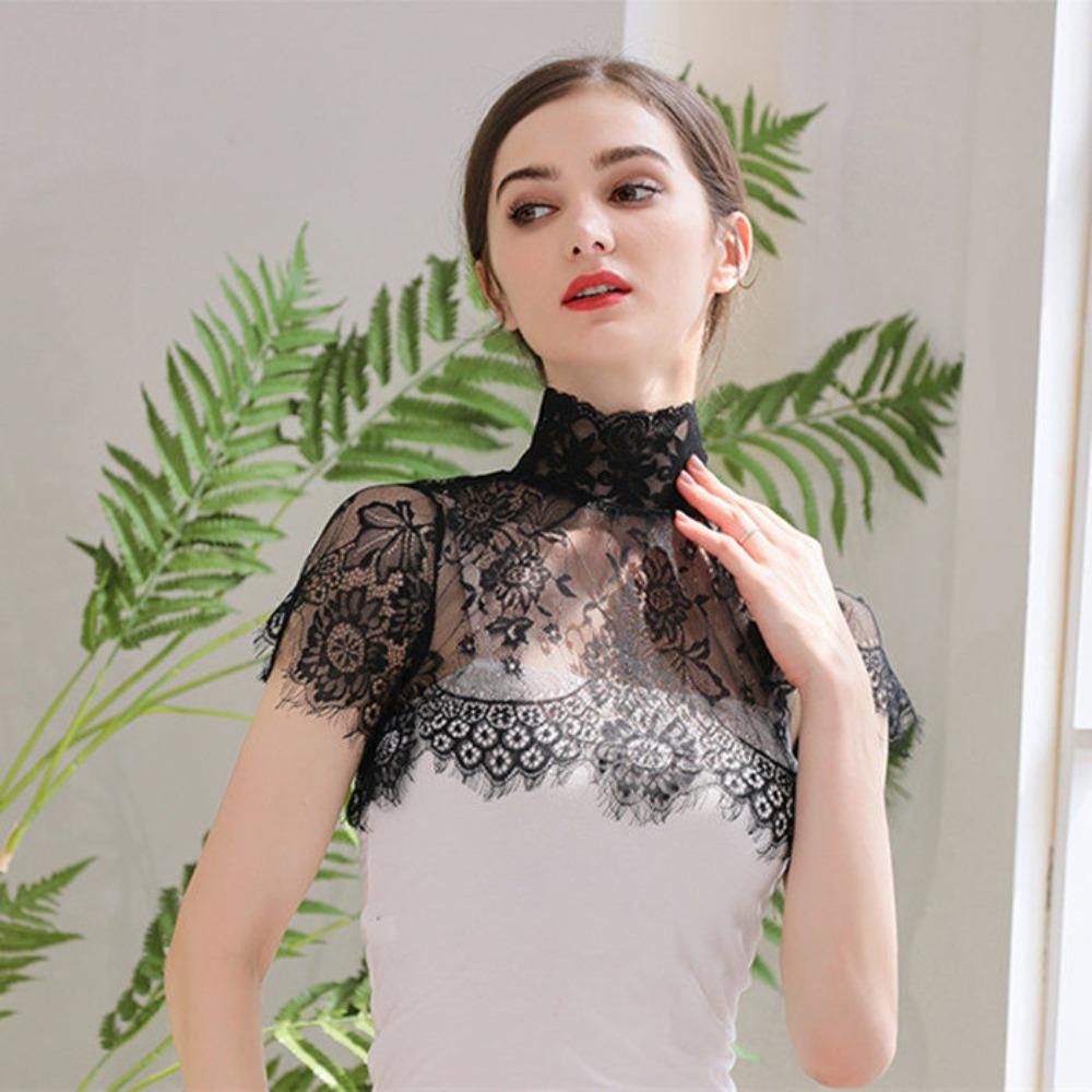 Scarf Shawl Decoration Detachable Fake Collar Polyester Yarn Chiffon False Collar  Women Lady