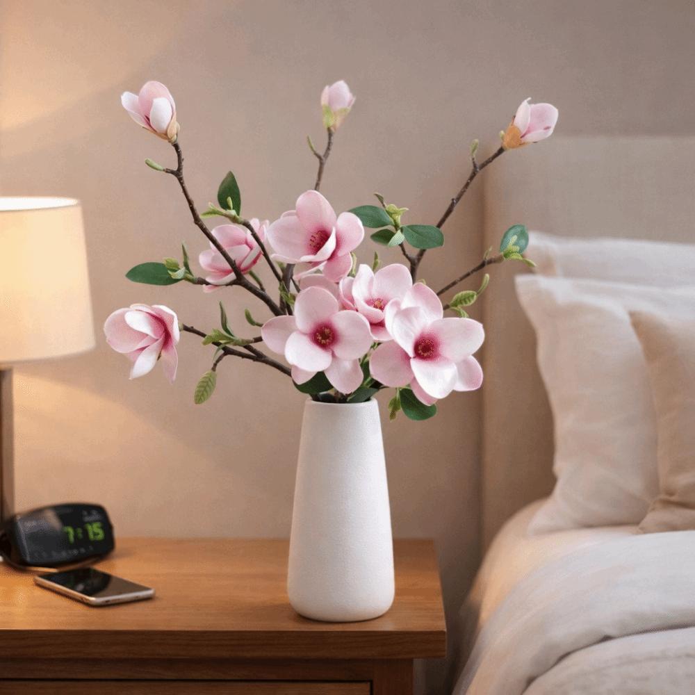 Realistische Haptik Künstliche Orchideenblüten Langer Ast Magnolienzweige Bürodekoration