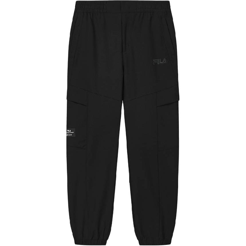 FILA Heritage Comfortable Solid Color Woven Casual Pants Men bottoms Black F11M448802F-BK