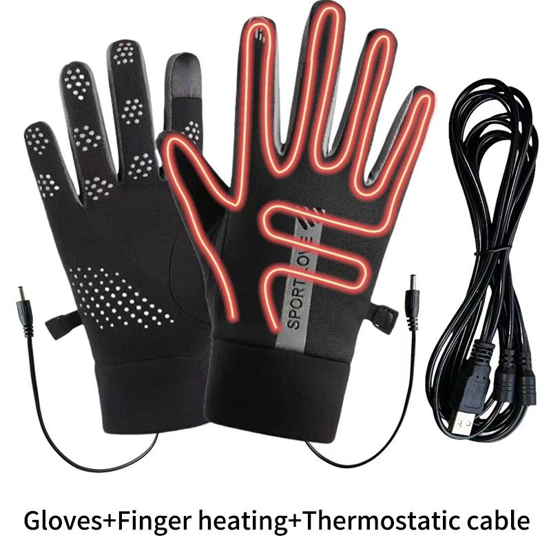 

USB Heated Gloves for Fishing & Winter Work Rechargeable Anti-Slip Waterproof Gloves with 3 Heat Settings Long Lasting