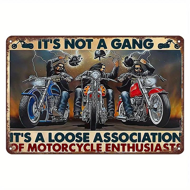 Vintage Motorsykkelentusiaster Metallkunst Nostalgisk Garasjedekor Metallblikkskilt Plakater Skilt for Bar Garasje Klubb Vintage Elskere