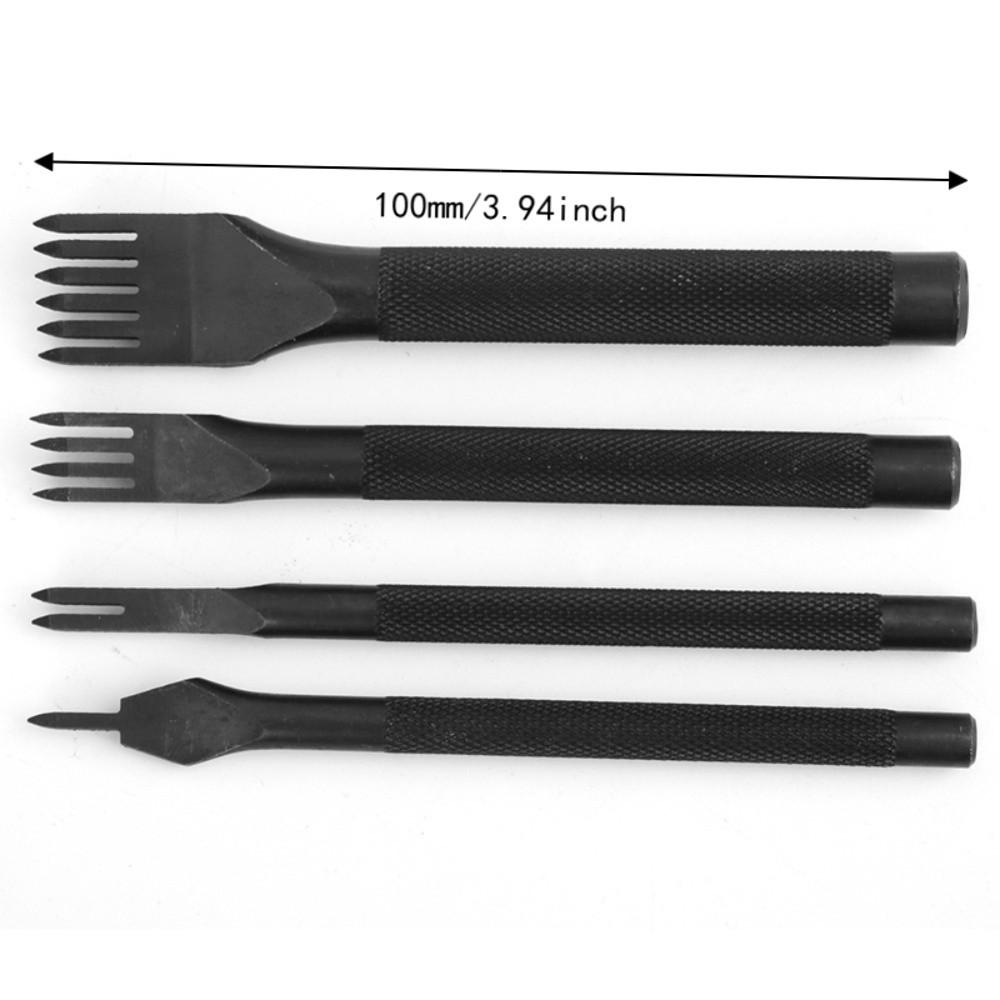 4pcs Steel Diamond Chisel Set 1/2/4/6 Prong Hole Punch Tool For Handbag Wallets