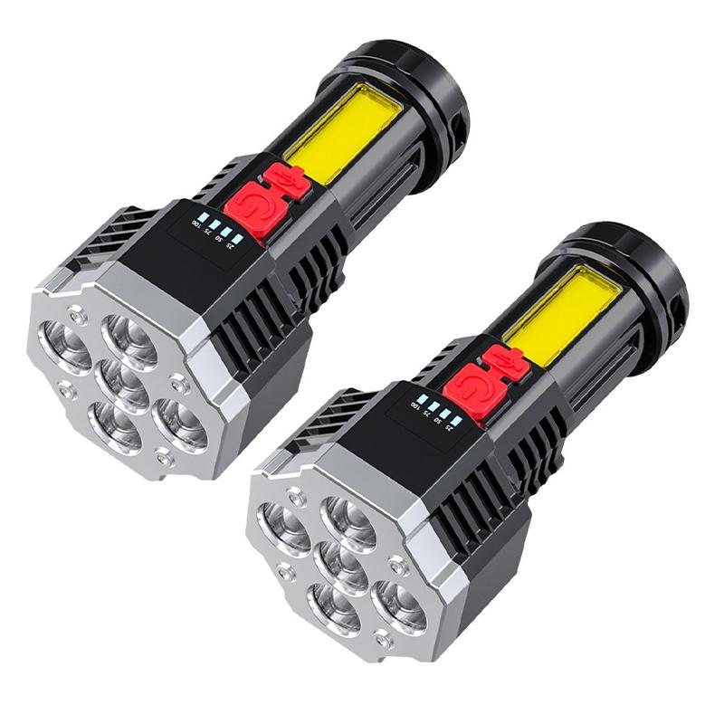 5 Core High Power LED Taschenlampe Wiederaufladbare Campinglaterne Suchscheinwerfer COB Seitenlicht 4 Modi Wasserdichtes Abenteuer Outdoor Taschenlampe