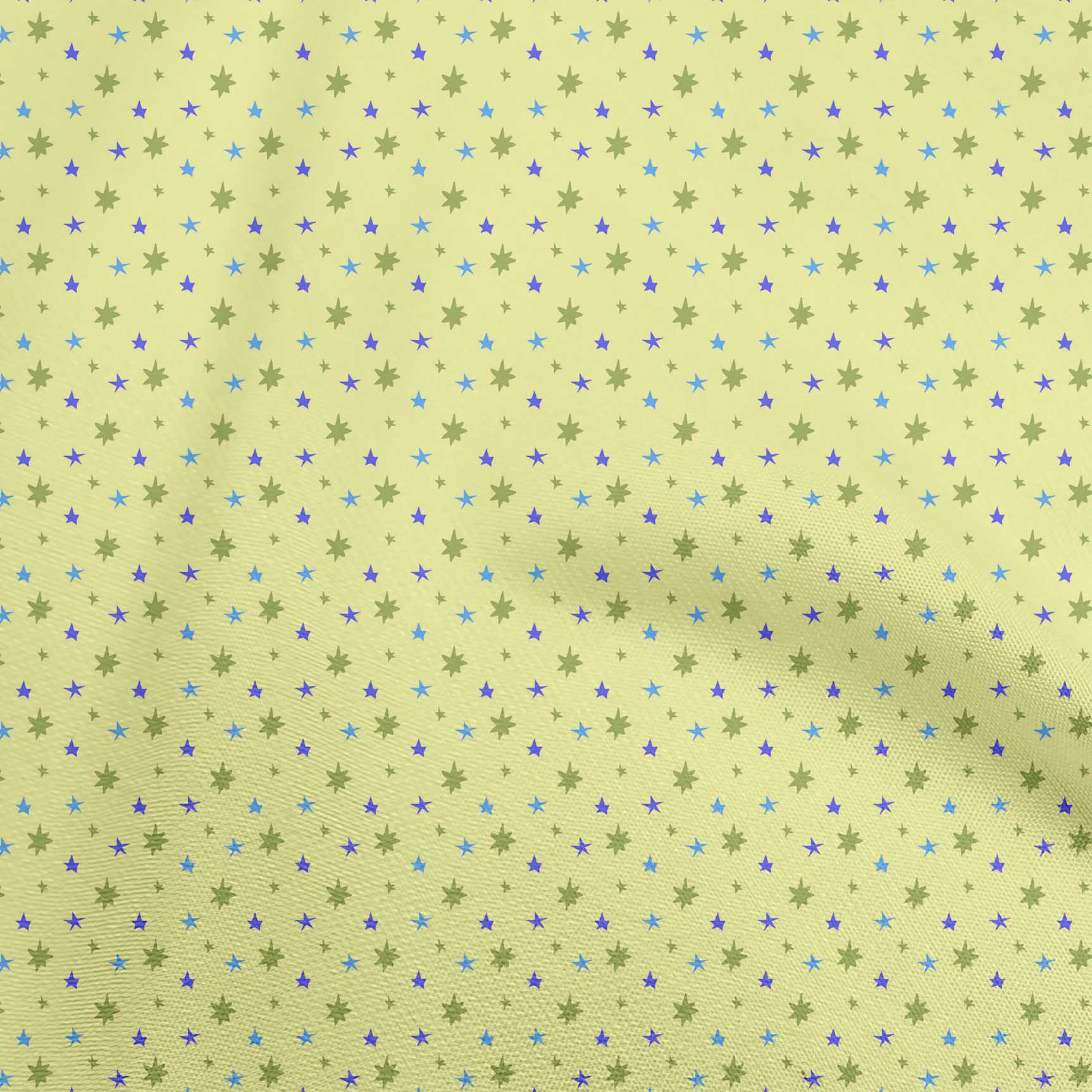 

oneOone Cotton Flex Blue Fabric Stars Sewing Material Print Fabric By The Yard 40 Inch 42 Inch Wide - Viscose Chiffon жовтий