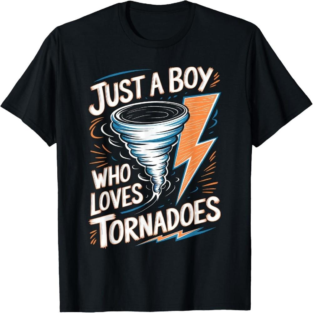 Just a Boy Who Loves Tornado Boys Storm Meteorologist T-Shirt XXXXXL чёрный