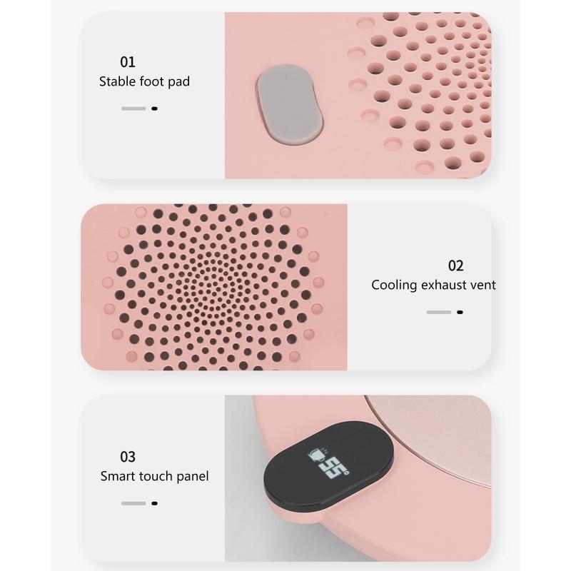 USB Warmer Cup-Pad Gadget Coffee Tea Drink USB Heater Tray Mug Pad Office Gift for Adults with 3 Temperatures