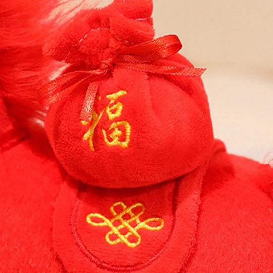 Poupée Cheval Jouet en Peluche Décoration Nouvel An Chinois 2026 Cheval Porte-Bonheur Ornement Zodiaque pour Décoration de Fête à la Maison