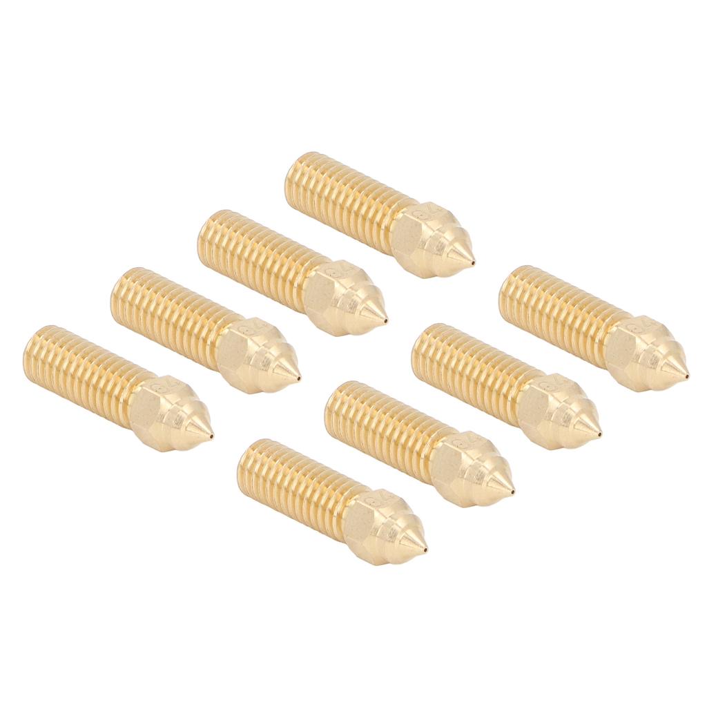 8pcs High Speed Extruder Nozzles 0.4mm High Flow Rate Rapid Heating Brass M6 Thread Nozzles for K1