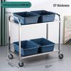 Three-tier Stainless Steel Service Cart: Meal, Food, Beverage, and Dish Collection Trolley for Restaurants and Hotels.