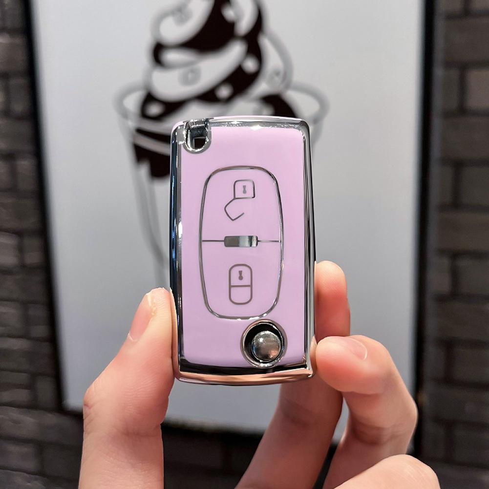 

Корпус для автомобильного пульта ключа Чехол Держатель Брелок 2 3 кнопки для Peugeot 308 207 307 3008 5008 Брелок для Citroen C2 C3 C4 C8 Аксессуары 3 Buttons фиолетовый