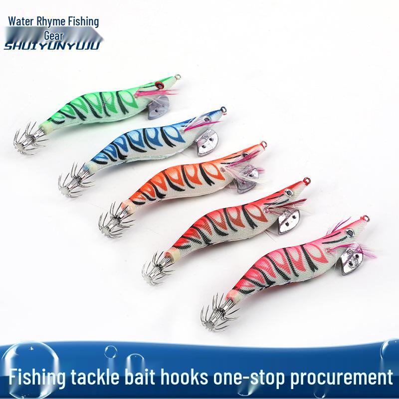 Luminous Soft Leg Squid Jig Lures with Rattle for Fishing