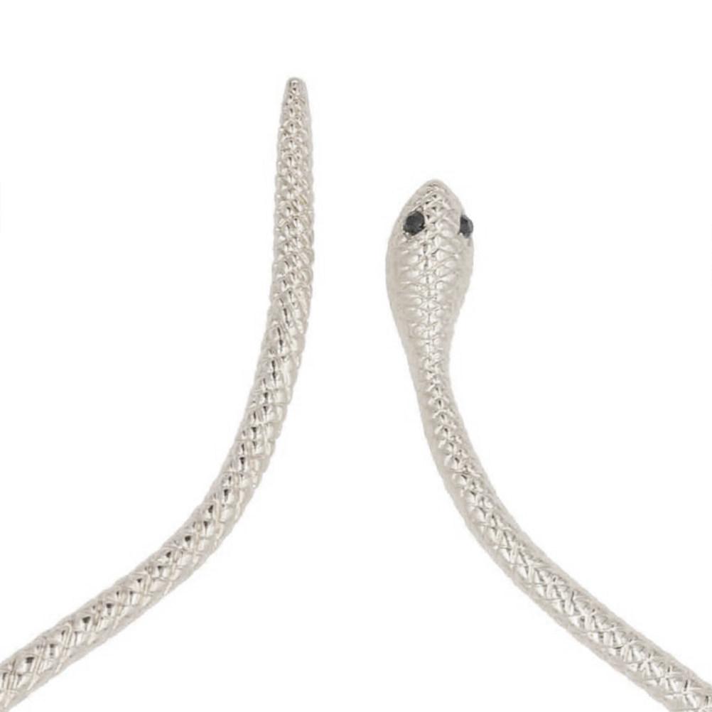 Fashion Serpentine Necklace for Women Unique Exaggerated Alloy Pendant Silver Chain Gift for Mother Sister Girlfriend