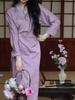 In Stock Spring/Summer 2026 High-End Chinese Style Qipao Dress with Diagonal Tie for Women
