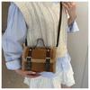 New Fashion Winter Plush Crossbody Bag Minimalist Street Style Small Square Bag