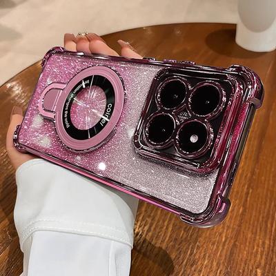 Glitter Shockproof Magnetic Phone Case For Xiaomi Redmi 15 15C Note 15 13 Note 14 Pro Plus 13X 13C 14C 4G 5G Stand Bracket Cover