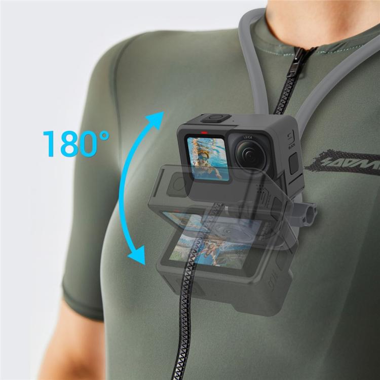 K08‑1C Portable Neck Mount Holder for Action Cameras & Smartphones, Gooseneck Quick‑Release Hands‑Free POV Vlog Shooting Bracket