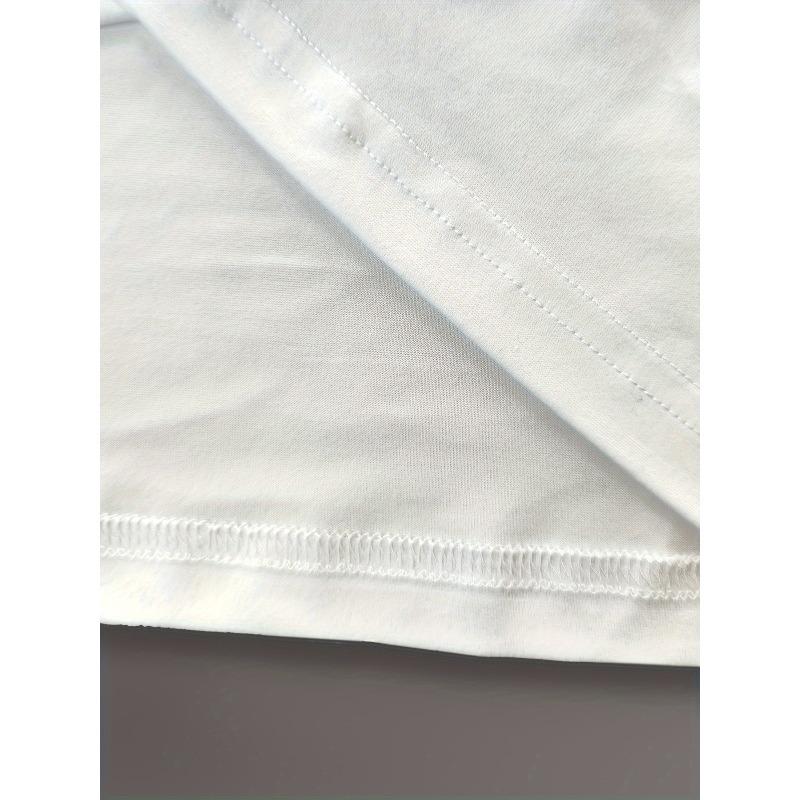 Damen Mode T-Shirt mit rotem künstlerischem Schriftzug-Print, lässiges und trendiges Rundhals Sommer Top für den täglichen Gebrauch