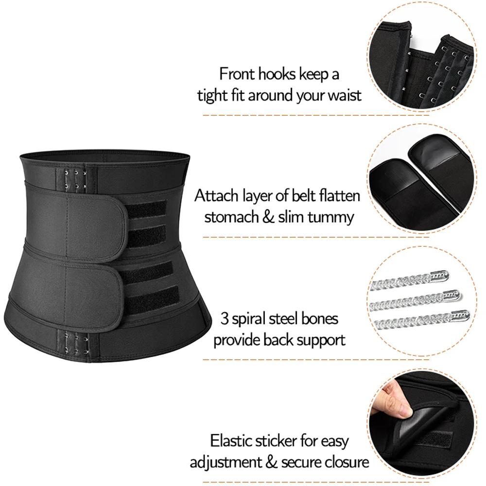 1Piece Waist Trainer For Men Women Sauna Sweat Waist Trimmer Stomach Wrap Workout Belly Fat Slim Band Sport